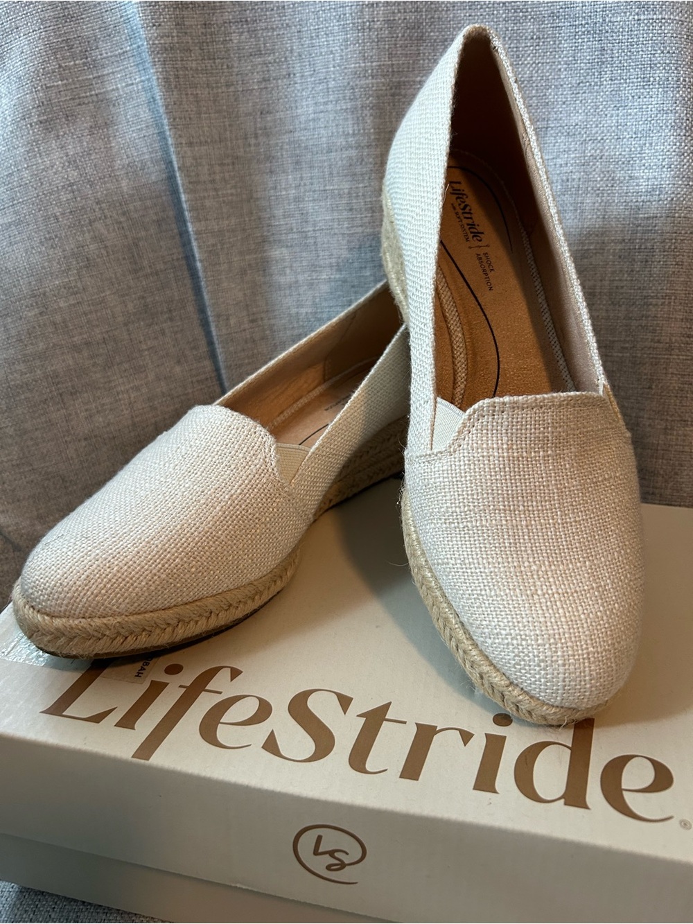 Life Stride Cream Espadrille Slip-On Flats